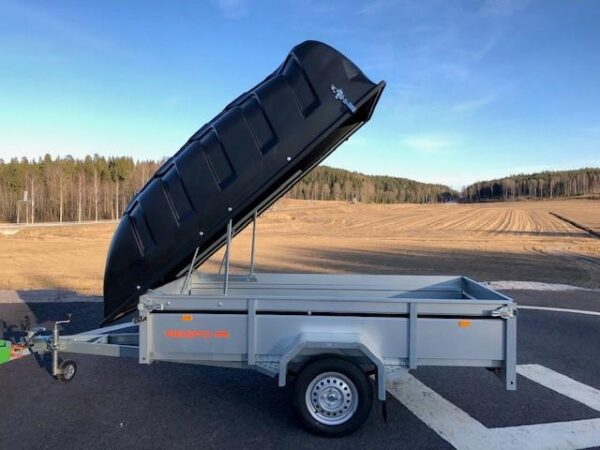 Rekisteröity Pieni Kuomullinen peräkärry 750kg Respo 750M271L125-42 PLH Trailerman perävaunu verkkokauppa