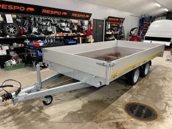 Flatbed lavettikärry 2700kg, kantavuus 2130kg, 200x406x30cm, Eduard - Image 2