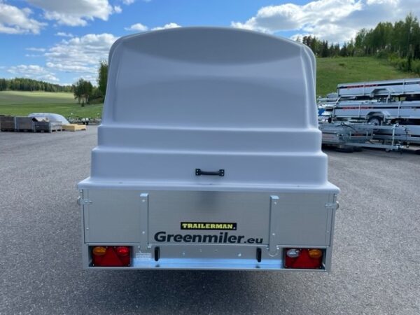 Jarruton kuomukärry hinta 825kg Greenmiler GM32535K11 150x325x35cm Trailerman perävaunu myynti