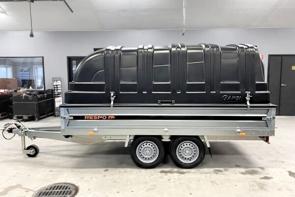 Respo 2000P332T150-33 PLH Jarrullinen lavettikärry sivulle aukeavalla kuomulla 2000kg, 150x325x33cm Trailerman kuomuasentaja_1